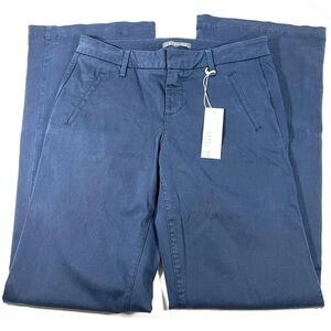 New Anthropologie Level 99 Wide Leg Chino Pants Navy Blue Size 28